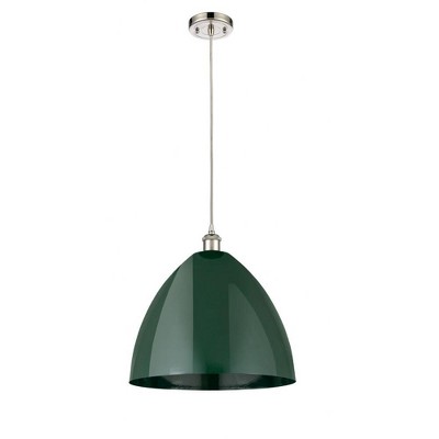 Plymouth Dome - 1 Light Cord Hung Mini Pendant In Industrial Style-18.75 Inches Tall and 16 Inches Wide