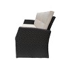 GDFStudio Nikki Outdoor Wicker 3 Seater Sofa with Tufted Cushions - 4 of 4