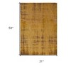 Yellow and Brown Abstract Non Skid Area Rug - 3 of 4