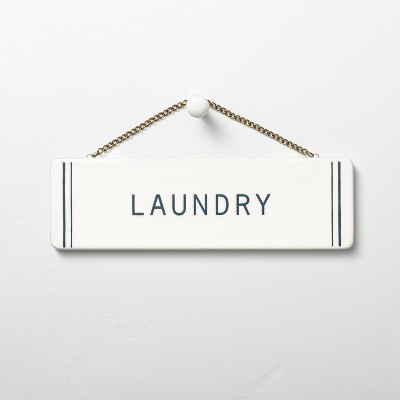'Laundry' Stoneware Wall Sign Blue/Cream - Hearth & Hand™ with Magnolia