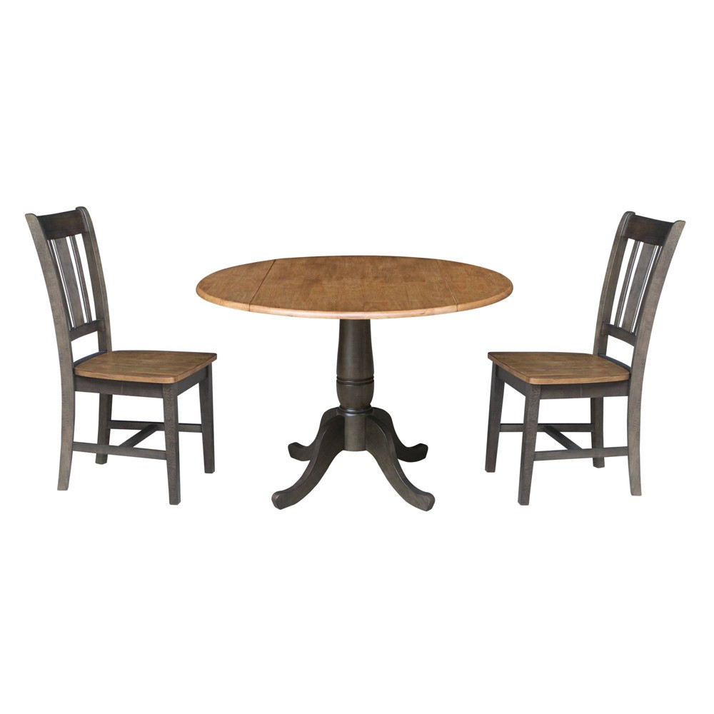 Photos - Dining Table 3pc 42" Jordan Round Dual Drop Leaf  with 2 Splat Back Chairs