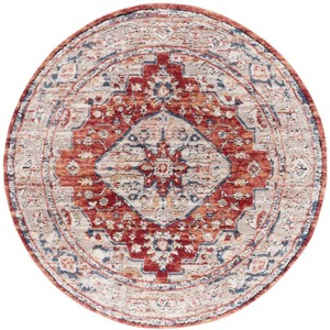 Luna LUN108 Power Loomed Indoor Area Rug - Beige/Rust Blue - 6'7" Round - Safavieh - 1 of 4