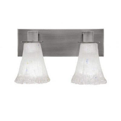 Toltec Lighting Apollo 2 - Light Vanity in  Graphite with 5.5" Fluted Frosted Crystal Shade