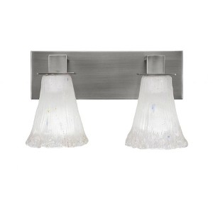 Toltec Lighting Apollo 2 - Light Vanity in  Graphite with 5.5" Fluted Frosted Crystal Shade - 1 of 1