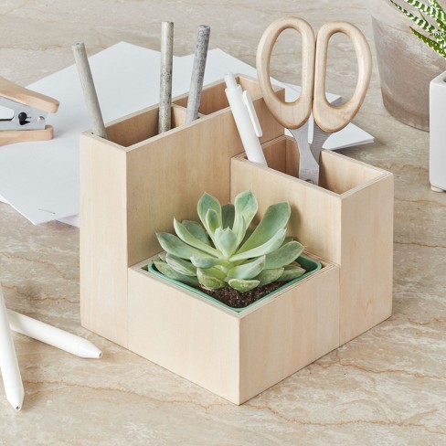 Wood Desk Organizer, Office Desk Accessories by Plywood Project