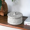 HomeRoots 4" Gray Ceramic Hand Painted Decorative Box Tabletop Sculpture - 2 of 4