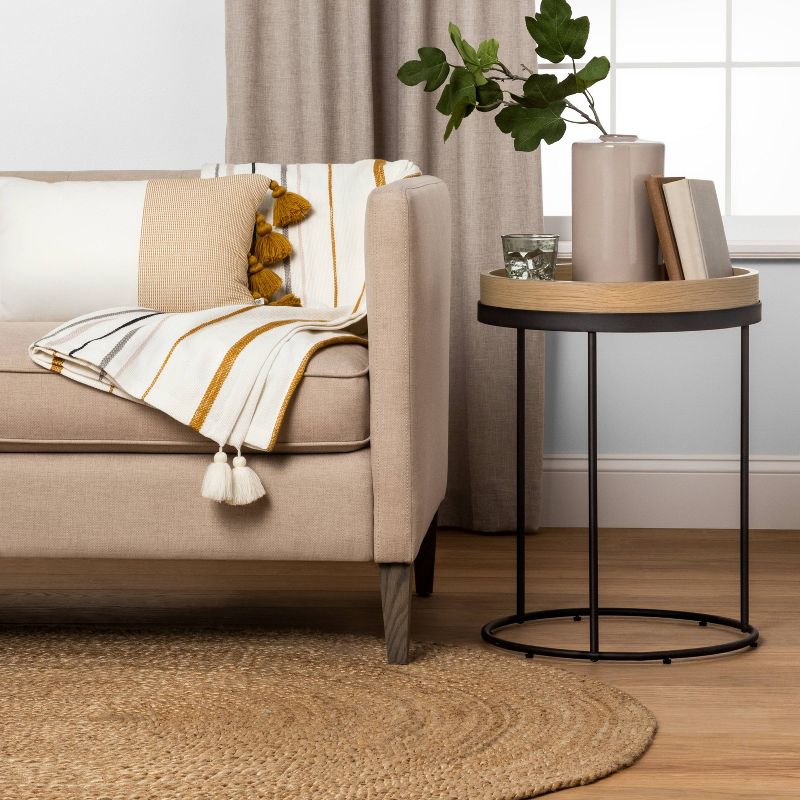 Wood &#38; Steel Accent Side Table - Natural/Black - Hearth &#38; Hand&#8482; with Magnolia, 3 of 13