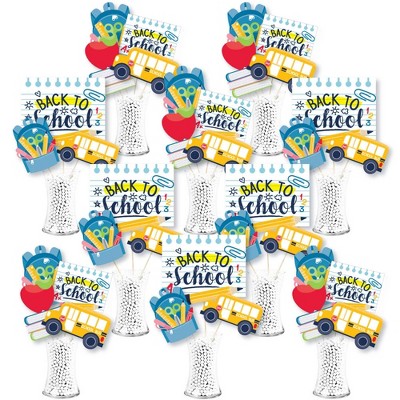 Big Dot of Happiness Back to School - First Day of School Classroom Decorations Centerpiece Sticks - Showstopper Table Toppers - 35 Pieces