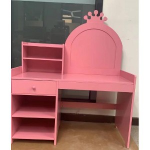 Garvee Kids Vanity Table and Chair Set with Mirror and Lights, Makeup Vanity Desk with Drawer and Open Storage Shelves, Wooden Dressing Table Set - 1 of 1