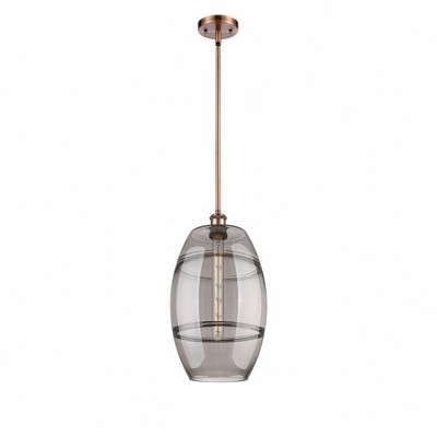 Vaz - 1 Light Stem Hung Mini Pendant In Industrial Style-18.5 Inches Tall and 10 Inches Wide