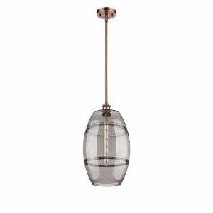 Vaz - 1 Light Stem Hung Mini Pendant In Industrial Style-18.5 Inches Tall and 10 Inches Wide - 1 of 1