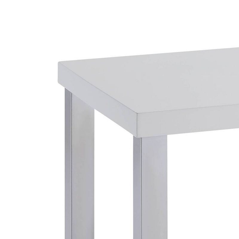 22&#34; Harta Accent Table White High Gloss/Chrome - Acme Furniture, 3 of 7