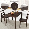 Tangkula Set of 4 Dining Chairs Ladder Back Armless Side Chair w/ Solid Rubber Wood Legs - 4 of 4