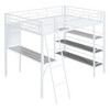 Whisen Stylish Design Full Size Metal Frame Loft Bed with Shelves and Desk - 4 of 4