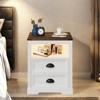 GlasFlength Nightstands Stylish and Functional Bedroom Storage with Ample Drawers and Shelves, Modern Design Style, White,19.68”*15.74”*23.63" - 4 of 4