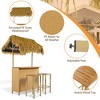 YOOCOZZ  Patio Bar Set with PE Canopy, Acacia Wood Top and Adjustable Feet - Natural - 3 of 4