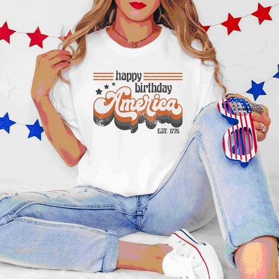 Simply Sage Market Happy Birthday America Retro Garment Dyed Tee
