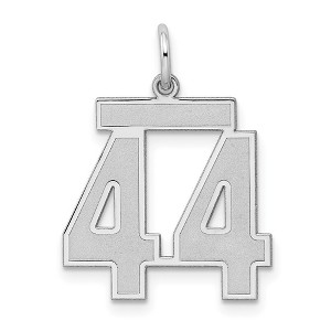 Black Bow Jewelry Sterling Silver, Jersey Collection, Medium Number 44 Pendant - 1 of 4