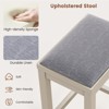 Tangkula 4 PCS Upholstered Bar Stools Wooden Counter Height Chairs Dining - 2 of 4
