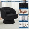Modern Swivel Barrel Accent Chair - 360 Degree Velvet Upholstered Armchair, Plush Padding, Comfy Round Lounge Chair for Living Room, Bedroom - 3 of 4