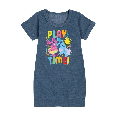 - Blue's Clues & You! - Play Time Graphic Short Sleeve Fleece Dress