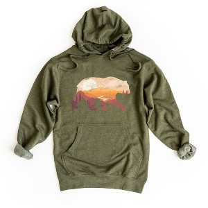 Simply Sage Market Women's Graphic Hoodie Bear Sunset Valley - 1 of 2