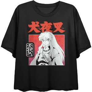 Inuyasha Black and Women's White Black Crop T-shirt - 1 of 3