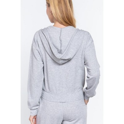 Женские худи Slickblue Women’s Soft Zip Up Drawstring Fleece French Terry Jacket Casual Everyday Outerwear, Heather Grey, S — фото 2