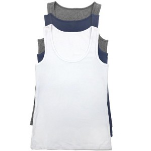 Felina Stretch Layering Womens Tank Top - Seamless Cotton Tank Top for Women, Workout Top (3-Pack) - 1 of 2