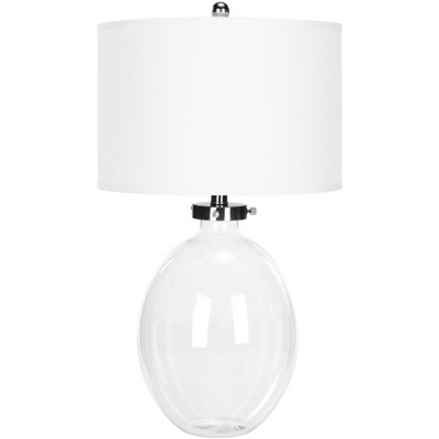 Neville 26" Clear Glass and Silver Iron Trim Table Lamp Set