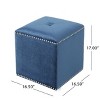 CAVINAS Simple Upholstered Square Cassella Cube Ottoman Chair,Small Ottoman Stool for Living Room,Bedroom - 4 of 4