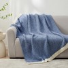 Snuggle Sac Reversible Throw Blanket Knitted Blanket Soft Bedding Blankets - 3 of 4