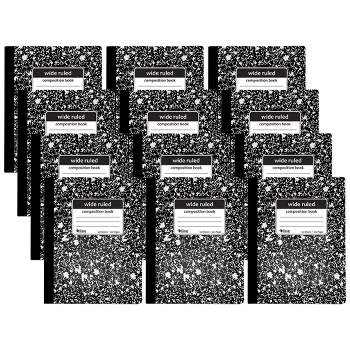 C-Line® Composition Notebook, 100 Page, Wide Ruled, Black Marble, Pack of 12