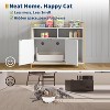 Cat Litter Box Enclosure with Metal Frame and Dual Storage Shelves, Modern Hidden Litter Box Furniture Indoor Cat House, Side Table Style - 4 of 4