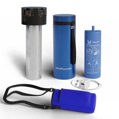 4ALLFAMILY Voyager Auto Shut Off Insulin Cooler TSA Approved Biogel & USB Fridge Temp 36-46°F, Blue