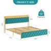 King Size Bed Frame, Upholstered Platform Bed Frame with Velvet Storage Headboard - 2 of 4