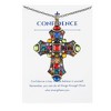 Anna-Kaci Colorful Stained Glass Rhinestone Cross Pendant Necklace Gift Message Card & Envelope Faith Jewelry Gifts - 2 of 4