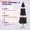 Halloween 6 ft/7.5 ft Christmas Tree, Artificial Pencil Christmas Tree with Sturdy Metal Stand & Realistic Branch Tips - 2 of 4