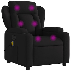 vidaXL Black Fabric Massage Recliner Chair-Manual Recline-Vibration Massage-Padded Seating-Cup Holders - 1 of 4