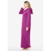 Dreams & Co. Women's Plus Size Long Hooded Fleece Sweatshirt Robe - 4 of 4