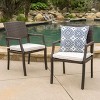 NicBex Outdoor Dining Chairs Set of 2 Patio Wicker Rattan Chairs with Cushions and Armrest for Garden,Brown - 2 of 4