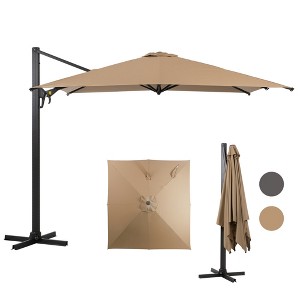 Heynemo Cantilever Umbrella, Large Umbrella, Patio Umbrella with Base & 360° Rotation & Tilt Adjustment, Heavy Duty Offset Deck Umbrella - 1 of 4