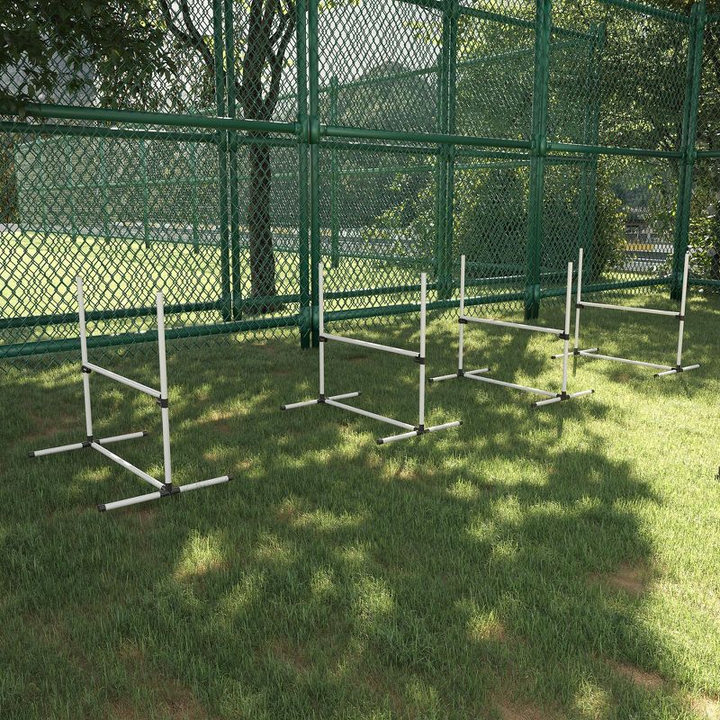 PawHut 4 Piece Dog Agility Starter Kit with Adjustable Height Jump Bars, Included Carry Bag, & Displacing Top Bar, 3 of 7