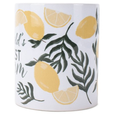 Elanze Designs World's Best MOM Lemons Yellow 11 Ounce Stoneware Coffee Mug