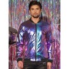 Lars Amadeus Men's Zip Up Long Sleeves Shiny Holographic Bomber Jacket - 2 of 4