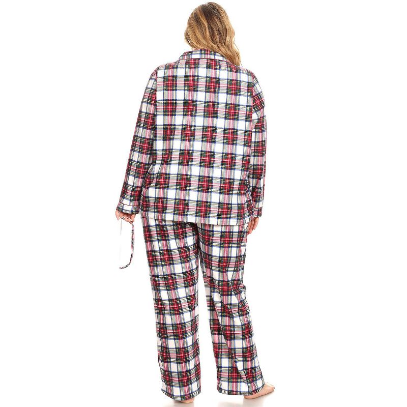 Women's Plus Size Three-Piece Pajama Set - White Mark, 2 of 4