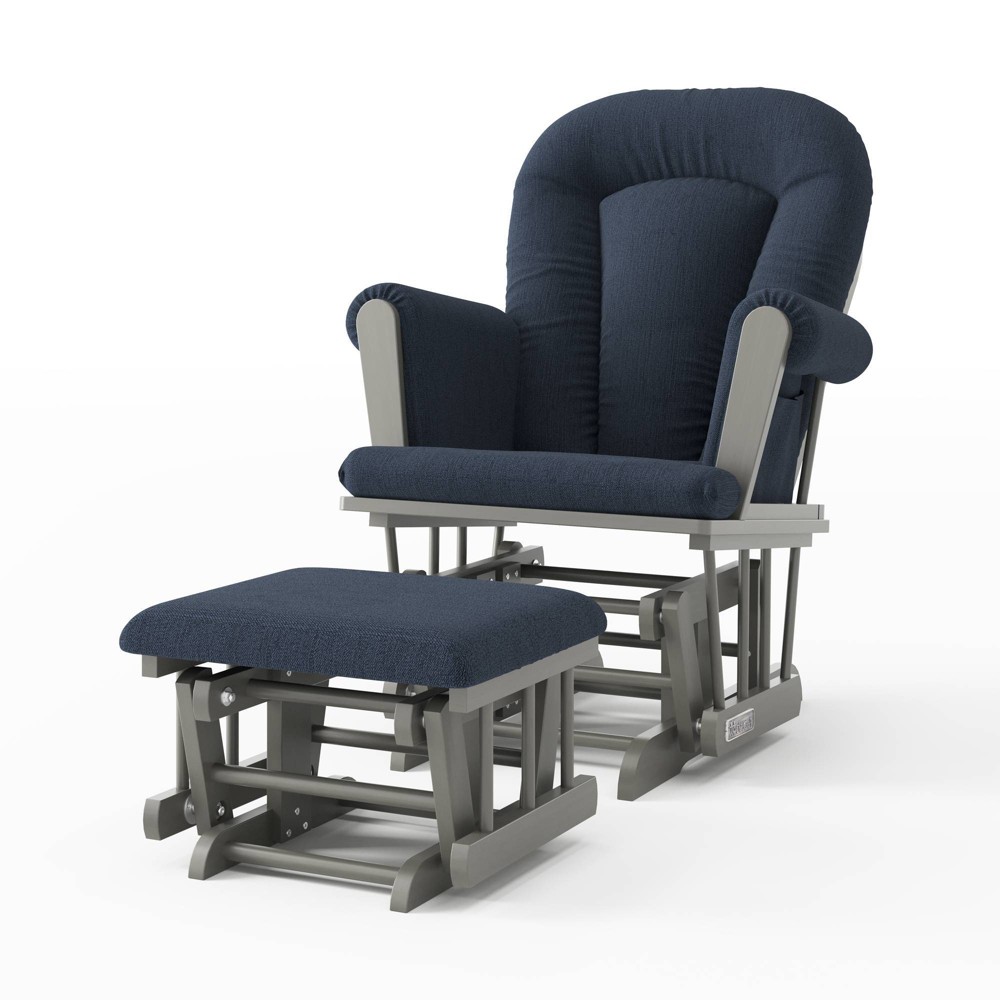 Photos - Rocking Chair Child Craft Forever Eclectic Tranquil Glider and Ottoman - Lunar Gray/Navy