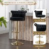 Skran Bar Stools Set of 2 with Tufted Back,Adjustable Seat,Velvet Swivel Counter Height Stools with Nailheads Trim,Upholstered Bar Chairs,Steel Base - 4 of 4