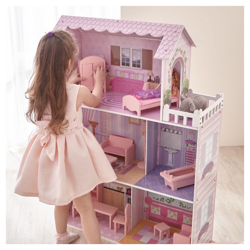 Olivia&#39;s Little World Tiffany 3-Story Wooden Doll House for 12&#34; Dolls, 4 of 13