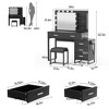 Okak 47" Vanity Desk with Large Mirror, Dressing Table Set with Charging Station, Makeup Vanity with 5 Drawers and Cabinet for Bedroom - 3 of 4